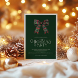 緑素朴のクリスマスパーティー招待状赤と緑 シーズンカード