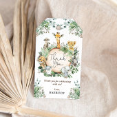 緑素朴のサファリジャングル動物ありがとう ギフトタグ