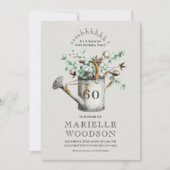 緑素朴のサプライズ60th誕生日パーティー 招待状 (正面)