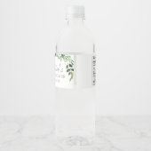 緑素朴のシックなウッドランド動物の赤ちゃんシャワー ペットボトルラベル (裏面)