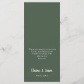 緑素朴のシンプル書道モダン結婚の メニュー (裏面)