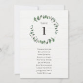 緑素朴のテーブル座席計画グラフカード 招待状 (正面)
