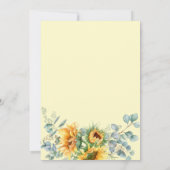 緑素朴のヒマワリブライダルシャワー 招待状 (裏面)