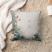 緑素朴のフォークア結婚ート クッション (ブランケット)