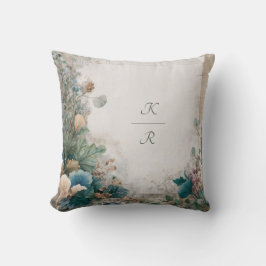 緑素朴のフォークア結婚ート クッション