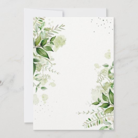 緑素朴のブドウ畑ホワイトリハーサルディナー 招待状 (裏面)