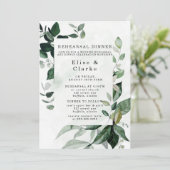 緑素朴のユーカリリハーサルディナー 招待状 (スタンド正面)