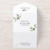 緑素朴のユーカリ書結婚道 オールインワン招待状 (外側)