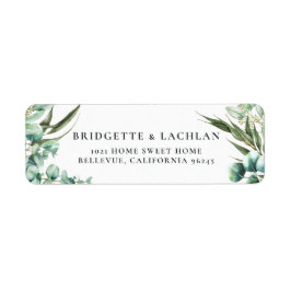 緑素朴のユーカリ結婚の演説 ラベル