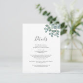 緑素朴のユーカリ結婚サマー。 エンクロージャーカード (スタンド正面)