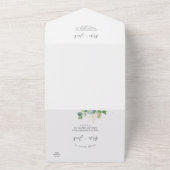 緑素朴のユーカリ結婚サマー。 オールインワン招待状 (外側)