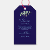 緑素朴のユーカリ結婚サマー。 ギフトタグ (正面)