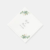 緑素朴のユーカリ結婚サマー。 スタンダードカクテルナプキン (角)
