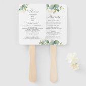 緑素朴のユーカリ結婚サマー。 ハンドファン (正面&裏面)