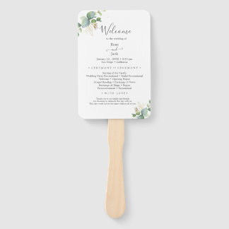 緑素朴のユーカリ結婚サマー。 ハンドファン