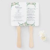 緑素朴のユーカリ結婚サマー。 ハンドファン (正面&裏面)