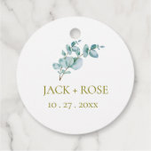 緑素朴のユーカリ結婚サマー。 フェイバータグ (裏面)