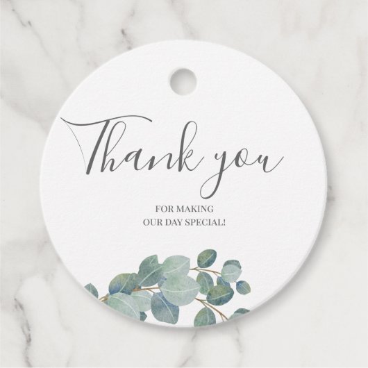 緑素朴のユーカリ結婚サマー。 フェイバータグ (正面)