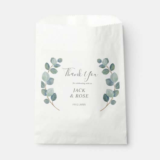 緑素朴のユーカリ結婚サマー。 フェイバーバッグ (正面)