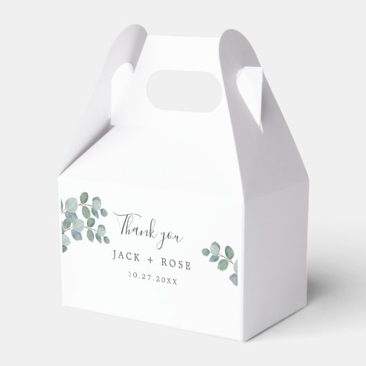 緑素朴のユーカリ結婚サマー。 フェイバーボックス (正面サイド)