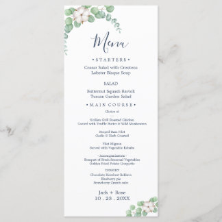 緑素朴のユーカリ結婚サマー。 メニュー