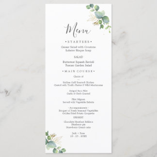 緑素朴のユーカリ結婚サマー。 メニュー