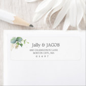 緑素朴のユーカリ結婚サマー。 ラベル (インサイチュ)