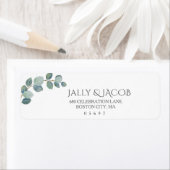 緑素朴のユーカリ結婚サマー。 ラベル (インサイチュ)