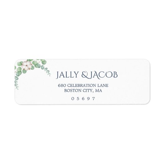 緑素朴のユーカリ結婚サマー。 ラベル (正面)