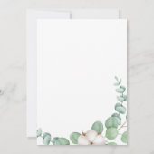 緑素朴のユーカリ結婚サマー。 招待状 (裏面)