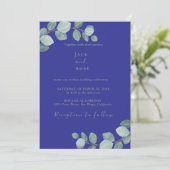 緑素朴のユーカリ結婚サマー。 招待状 (スタンド正面)