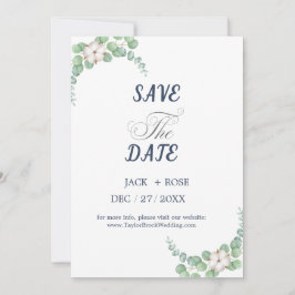 緑素朴のユーカリ結婚サマー。 招待状