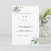 緑素朴のユーカリ結婚サマー。 招待状 (スタンド正面)