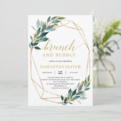 緑素朴のユーカリ葉スのブリンチ 招待状 (スタンド正面)