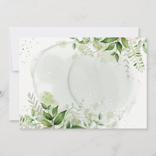 緑素朴のヴィン結婚ヤードサンキューカード 招待状 (裏面)