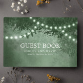 緑素朴の光のツリー結婚列 ゲストブック