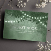緑素朴の光のツリー結婚列 ゲストブック