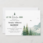 緑素朴の冒険ベビーシャワー 招待状 (正面)