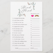 緑素朴の冬のブライダルシャワーゲーム (正面)