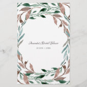 緑素朴の冬のブライダルシャワーハニードゲーム (裏面)