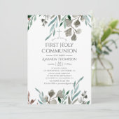 緑素朴の冬の初の聖餐式 招待状 (スタンド正面)