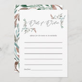 緑素朴の冬の赤ちゃんシャワーママアドバイス アドバイスカード (正面/裏面)