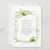 緑素朴の国のお祝い写真 招待状 (正面)