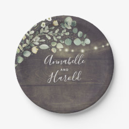 緑素朴の国のパーティー ペーパープレート