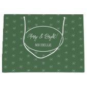 緑素朴の国の雪 ラージペーパーバッグ (正面)