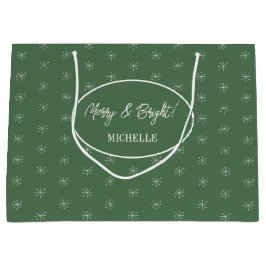 緑素朴の国の雪 ラージペーパーバッグ