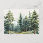 緑素朴の夏の森の結婚式RSVPカード エンクロージャーカード (裏面)