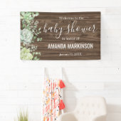 緑素朴の多肉性モダン赤ちゃんシャワー 横断幕 (インサイチュ)