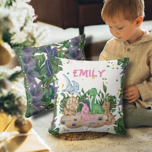 緑素朴の恐竜の名前 クッション