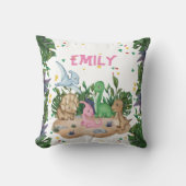 緑素朴の恐竜の名前 クッション (正面)